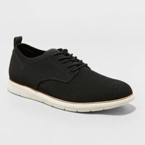 Mens Casual Kev Knit Dress Shoes Black Lace Up Size 9 New